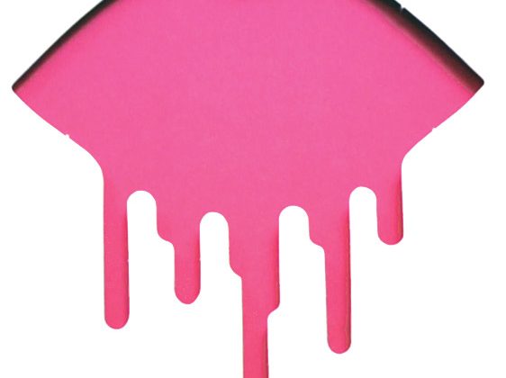 Zombielicious LP — dripping lips logo on vinyl label, Zombie Nation, 2009