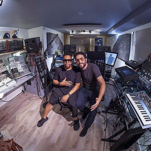 Studio session with Felix da Housecat in a well-equipped music studio, synthesizers and monitors visible