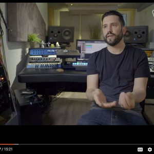 Zombie Nation studio interview for a Vice YouTube video, modular rack and monitors visible