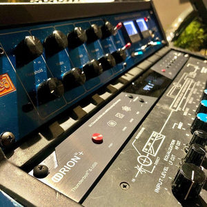 Antelope Orion32+, Space Station reverb and Vertigo Sound EQ stacked in the Zombie Nation outboard rack