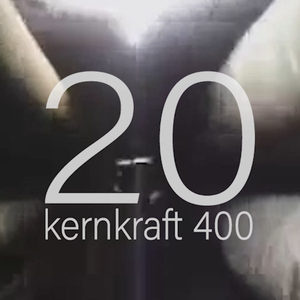Kernkraft 400 by Zombie Nation twenty-year anniversary title card, large white 20 on a moody dark